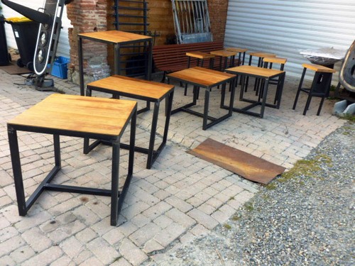 Table industrielle bistrot - industrielle,