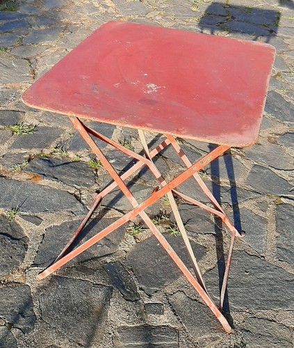 Ancienne table pliante - , en